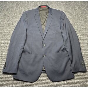Awearness Kenneth Cole Suit Jacket Mens 46 Long Blue Wool Blend Slim Fit Stretch